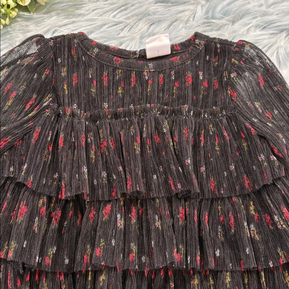 Baby Gap Black Tiered Patterned Long Sleeve Top sz 12-18months